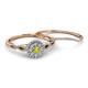 4 - Iliana Prima Yellow and White Diamond Halo Bridal Set Ring 