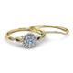 4 - Iliana Prima Aquamarine and Diamond Halo Bridal Set Ring 