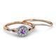 4 - Iliana Prima Amethyst and Diamond Halo Bridal Set Ring 