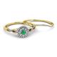 4 - Iliana Prima Emerald and Diamond Halo Bridal Set Ring 
