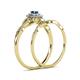 6 - Iliana Prima Blue and White Diamond Halo Bridal Set Ring 