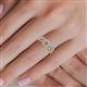2 - Eyana Prima Blue and White Diamond Double Halo Bridal Set Ring 