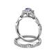 5 - Eyana Prima Tanzanite and Diamond Double Halo Bridal Set Ring 