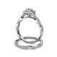 5 - Eyana Prima Aquamarine and Diamond Double Halo Bridal Set Ring 