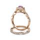 5 - Eyana Prima Amethyst and Diamond Double Halo Bridal Set Ring 