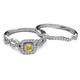 4 - Eyana Prima Yellow Sapphire and Diamond Double Halo Bridal Set Ring 