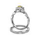 5 - Eyana Prima Yellow Sapphire and Diamond Double Halo Bridal Set Ring 