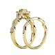 6 - Eyana Prima Yellow Sapphire and Diamond Double Halo Bridal Set Ring 