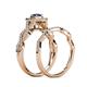 6 - Eyana Prima Blue Sapphire and Diamond Double Halo Bridal Set Ring 