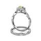 5 - Eyana Prima Peridot and Diamond Double Halo Bridal Set Ring 