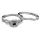 4 - Eyana Prima Red Garnet and Diamond Double Halo Bridal Set Ring 