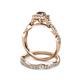 5 - Eyana Prima Red Garnet and Diamond Double Halo Bridal Set Ring 