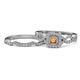 1 - Eyana Prima Citrine and Diamond Double Halo Bridal Set Ring 