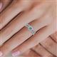 2 - Eyana Prima London Blue Topaz and Diamond Double Halo Bridal Set Ring 