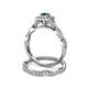5 - Eyana Prima London Blue Topaz and Diamond Double Halo Bridal Set Ring 
