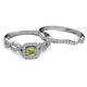 4 - Eyana Prima Yellow and White Diamond Double Halo Bridal Set Ring 