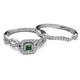 4 - Eyana Prima Diamond and Lab Created Alexandrite Double Halo Bridal Set Ring 