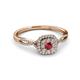 2 - Yesenia Prima Ruby and Diamond Halo Engagement Ring 