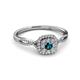 2 - Yesenia Prima Blue and White Diamond Halo Engagement Ring 