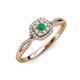 3 - Yesenia Prima Emerald and Diamond Halo Engagement Ring 