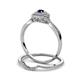 5 - Yesenia Prima Blue Sapphire and Diamond Halo Bridal Set Ring 