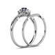 6 - Yesenia Prima Blue Sapphire and Diamond Halo Bridal Set Ring 