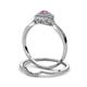 5 - Yesenia Prima Pink Sapphire and Diamond Halo Bridal Set Ring 