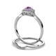 5 - Yesenia Prima Amethyst and Diamond Halo Bridal Set Ring 