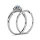 6 - Yesenia Prima Blue Topaz and Diamond Halo Bridal Set Ring 