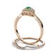 5 - Yesenia Prima Emerald and Diamond Halo Bridal Set Ring 
