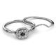 4 - Yesenia Prima Black and White Diamond Halo Bridal Set Ring 
