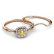 4 - Yesenia Prima Yellow Sapphire and Diamond Halo Bridal Set Ring 