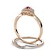5 - Yesenia Prima Ruby and Diamond Halo Bridal Set Ring 
