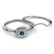 4 - Yesenia Prima Blue and White Diamond Halo Bridal Set Ring 