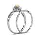 6 - Yesenia Prima Yellow and White Diamond Halo Bridal Set Ring 