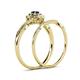 6 - Yesenia Prima Blue Sapphire and Diamond Halo Bridal Set Ring 