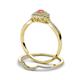 5 - Yesenia Prima Pink Tourmaline and Diamond Halo Bridal Set Ring 