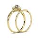 6 - Yesenia Prima Red Garnet and Diamond Halo Bridal Set Ring 