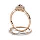 5 - Yesenia Prima Red Garnet and Diamond Halo Bridal Set Ring 