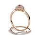 5 - Yesenia Prima Rhodolite Garnet and Diamond Halo Bridal Set Ring 