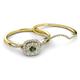 4 - Yesenia Prima Diamond and Lab Created Alexandrite Halo Bridal Set Ring 