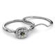 4 - Yesenia Prima Diamond and Lab Created Alexandrite Halo Bridal Set Ring 