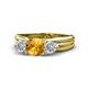 1 - Alyssa 1.31 ctw (6.50 mm) Round Citrine and Lab Grown Diamond Three Stone Engagement Ring 