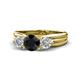 1 - Alyssa 1.44 ctw (6.00 mm) Round Black Diamond and Lab Grown Diamond Three Stone Engagement Ring 