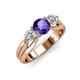 3 - Alyssa 6.40 mm Iolite and Diamond Three Stone Ring 