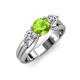 3 - Alyssa 6.40 mm Peridot and Diamond Three Stone Ring 