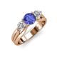 3 - Alyssa 6.40 mm Tanzanite and Diamond Three Stone Ring 