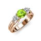 3 - Alyssa 6.40 mm Peridot and Diamond Three Stone Ring 