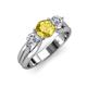 3 - Alyssa 6.00 mm Yellow Sapphire and Diamond Three Stone Ring 