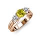 3 - Alyssa 6.00 mm Yellow and White Diamond Three Stone Ring 